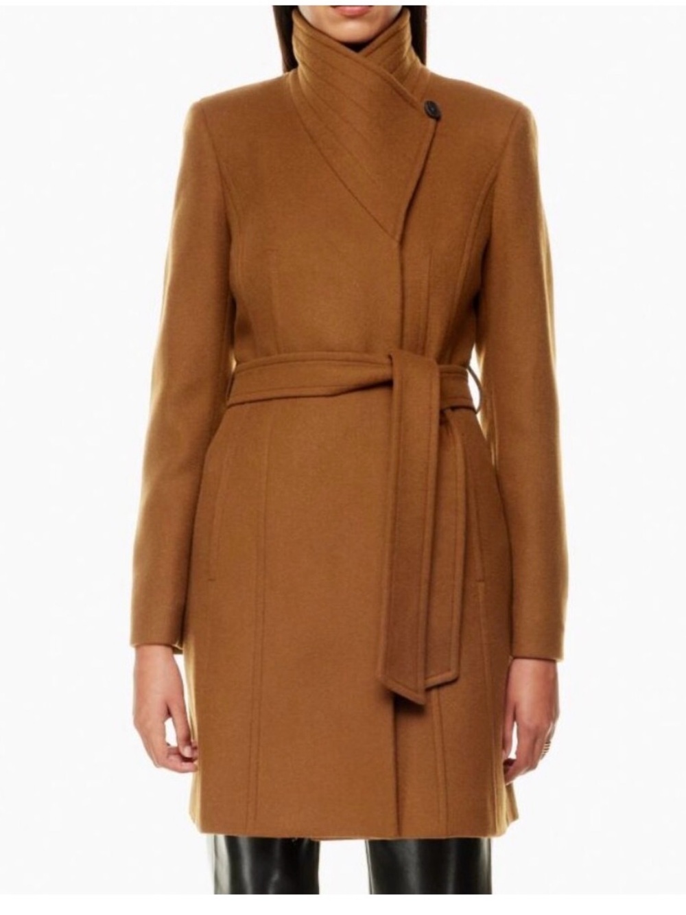 Aritzia Babaton Camel Belted Wool Coat